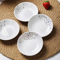 4 Pack Saucer Dishes with Flower Pattern, Ceramic Dipping Bowls, 4 Inch Side Dishes Sauce Dishes for Sushi Sauce Snack, Porcelain Seasoning Dishes Appetizer Plates, Snack Serving Dishes by Decohomeforu
