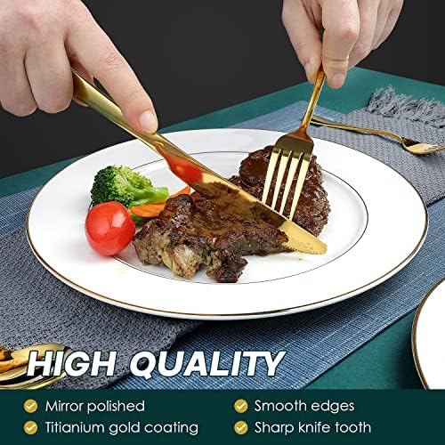 Gold Silverware Set, OGORI 30-Piece Gold Forged Stainless Steel Flatware Set, Service of 6 - Image 5