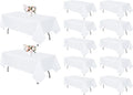 12 Pack White Tablecloth 60 x 102 Inch Rectangular Table Cloth for 6 Foot Rectangle Tables, Wrinkle Resistant Washable Polyester Fabric Table Covers for Wedding Party Banquet Buffet and Camping
