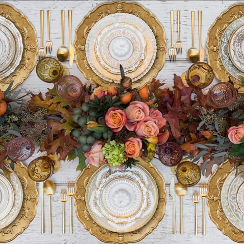 MAONAME Antique Gold Charger Plates Set of 6, 13" Round Plate Chargers - Image 5