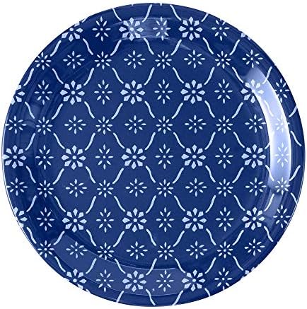 UP Indigo Melamine Round Dessert Plates, Small Serving Plates, for Appetizer, Snacks, and Side Dishes, Blue, 6.75 Inch, Set of 4 - Image 4