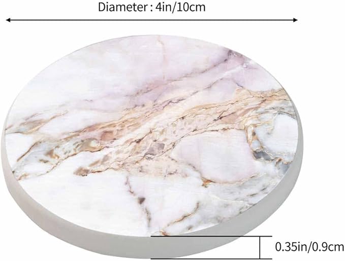 Marble Texture Background Coasters for Drinks Office Coffee Table Stone Liquid Arts Antique Aged Elegance Living Room Decor Set of 2 for Cold Drinks Wine Mugs and Cups 4 Inch