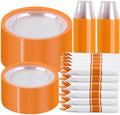 I00000 210 Pcs Clear Orange Plastic Dinnerware Set, Fancy Disposable Plates by I00000