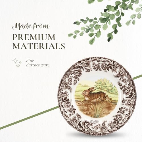 Spode Woodland Rabbit Salad Plate - Wildlife Animal Design, 8 Inch Fine Earthenware, Dishwasher, Microwave & Warm Oven Safe to 225°F - Made in England Rustic Country Dining Tableware - Image 4