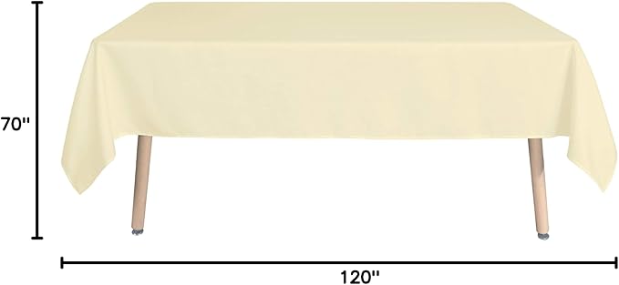 sancua Rectangle Tablecloth - 70 x 120 Inch - Stain and Wrinkle Resistant Washable Polyester Table Cloth, Decorative Fabric Table Cover for Dining Tables, Buffet Parties and Camping, Beige