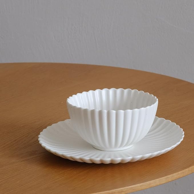 WENSHUO Daisy Plates Set of 6 (Nacre White, 9 Inch)