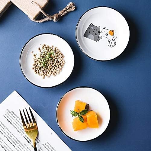 4pcs Ceramics Cat Dinner Relish Dishes Seasoning Dishes Dipping Appetizer Plates - Image 4