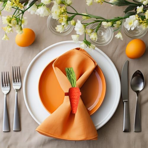 COTTON CRAFT Easter Napkin Rings - Set of 8 Carrot-Shaped Napkin Rings - Image 6