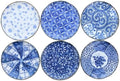 EAST table Japanese Style Porcelain Plates Set of 6, Blue Pattern - 6.5 Inch Dessert Plates for Appetizer Salad Dishes - Microwave/Dishwasher/Freezer Safe, Made in Japan by %E3%83%86%E3%83%BC%E3%83%96%E3%83%AB%E3%82%A6%E3%82%A7%E3%82%A2%E3%82%A4%E3%83%BC%E3%82%B9%E3%83%88%28Tableware+East%29