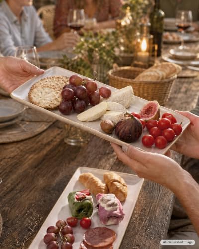 famiware Serving Platters for Food, 14.09"x7.48", 3-Pack, Cappuccino White - Image 5