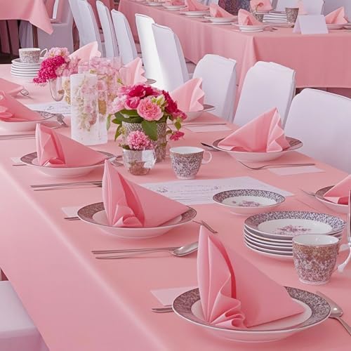 FOLINS&HOME Pink Cloth Napkins Set of 4, Decorative 20x20 Inch Napkins - Image 6