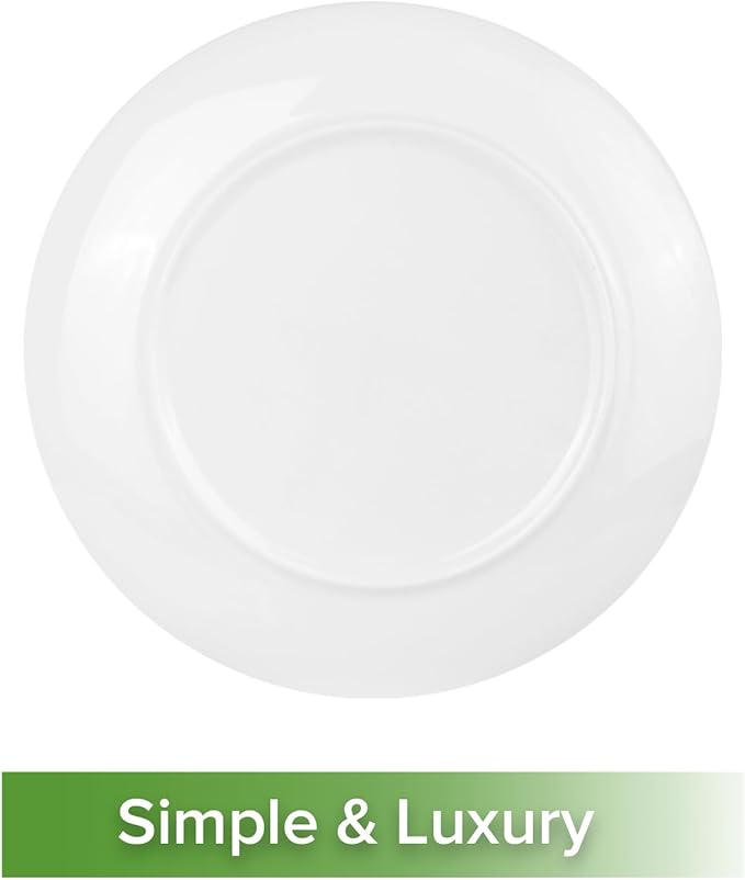 Fine Bone China Dessert Plates 6-Piece, Cake Plate, Side Plate 8 Inches, Fine Glaze With Pure White Color Sturdy and Durable, Thin Thickness and Light Weight, Microwave and Dishwasher Safe