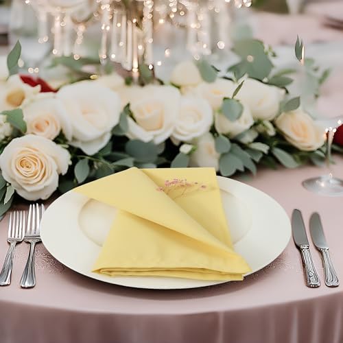 Pale Yellow Cloth Napkins,Soft, Washable(Yellow) - Image 6
