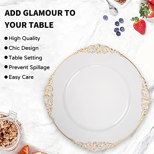 MAONAME White Charger Plates Set of 6, Plate Charges for Dinner Plates - Image 3