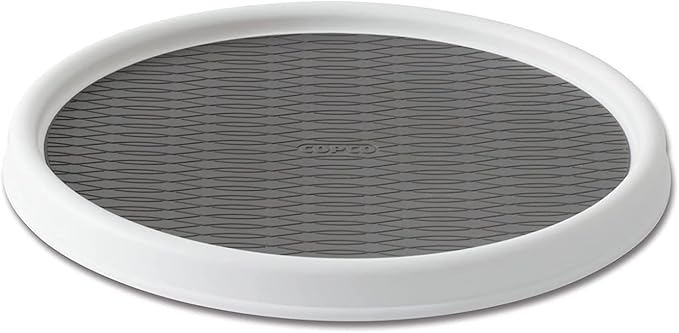 Copco Basics Non-Skid Pantry Cabinet Lazy Susan Turntable, 12-Inch, White/Gray, 1 Count (Pack of 6)