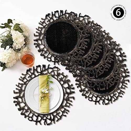 MAONAME Black Charger Plates Set of 6, Plastic Charger for Dinner Plates - Image 4