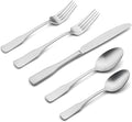 Alata Kate Satin 45-Piece Silverware Set with Utensil-Serving Set,Service for 8,Stainless Steel Flatware Set,Matte Satin Polished Cutlery Set,Dishwasher Safe