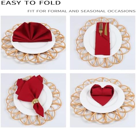 Red Cloth Napkins Set of 8,Washable,Absorbent(Burgundy) - Image 4