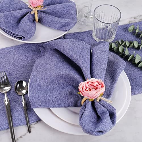 Flower Napkin Rings Set of 8,Pink Peony Flower Handmade Napkin Holder Rings Table Decorations for Wedding,Fall,Daily Party,Picnics,Banquet,Luncheons,Birthday,Christmas,Valentine's,Thanksgiving - Image 4