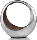 Modern Day Accents 3502 Small Anillo 2-Tone Decorative, Aluminum, Tabletop, Accents, House Decor, Bowl, Modern, Engagement Wedding Trays, Ring Display Stand, Key Holder 11"L x 7"W x 11"H, Brown Silver