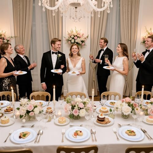 I00000 175 Pcs Silver Wedding Plastic Plates and Disposable Napkins Set - Image 6