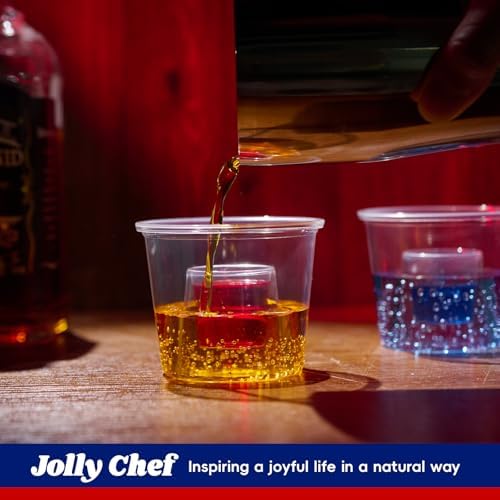 JOLLY CHEF 100 Disposable Bomber Cups, 4oz Clear Plastic Shot Glasses - Image 5