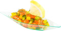 Restaurantware 1 Ounce Dipping Sauce Bowls 100 Disposable Dipping Sauce Dishes - Canoe Shaped Unique Design Seagreen Plastic Small Dishes For Dips Appetizers Desserts Or Samples