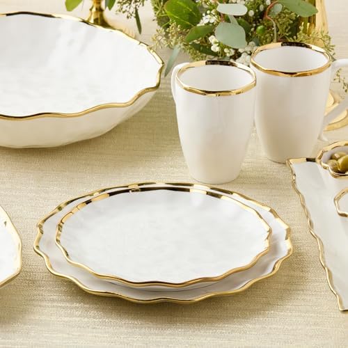 Regency Gold 9-Inch Porcelain Salad Plates – Set of 4 Luxurious Gold-Edged Plates – Stylish, Durable Tableware for Serving Fresh Salads, Appetizers & Desserts - Image 5