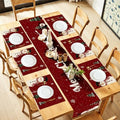 ANNA QUEEN Snowman Christmas Table Runner and Placemats Set of 6, 13"x72" Table Runner with 12"x18" Placemats, Winter Holiday Dining Decor by ANNAQUEEN