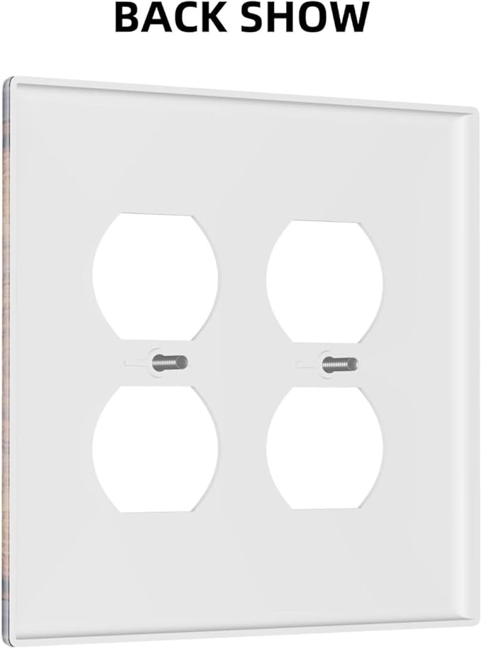 Light Switch Cover Rustic Farmhouse Barn Door Vintage Wood 2 Gang Decorative SwitchPlates Double Duplex Wall Plates Switch Plates and Outlet Covers for Bathroom Cabin Decor