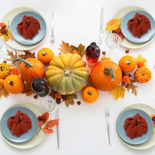 Terracotta Cloth Napkins,Rustic Earthy Fall Color, Washable, Soft (Rust) - Image 6