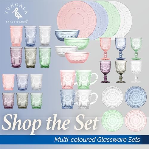 Multi Colored Glass Bowl Set of 4 Hobnail Bowls 20 oz - Image 7