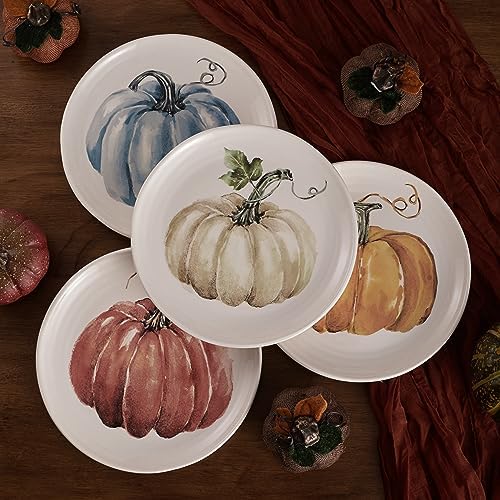 Bico Pumpkin Feast Salad Plates Set of 4, 8.75 Inch Ceramic Dessert Plates for Salad, Appetizer, Side Dishes, Microwave and Dishwasher Safe, Gift for Housewarming and Thanksgiving - Image 3