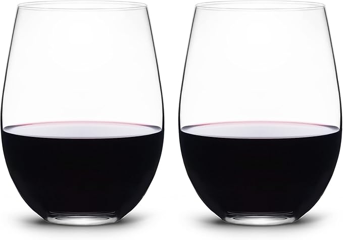 LUXU Stemless Glasses(Set of 2)-20 oz,Clear Wine Cups,Crystal Whiskey Tumblers,Large Water Goblets,Drinking Glassware for Beer,Great Wine Gifts