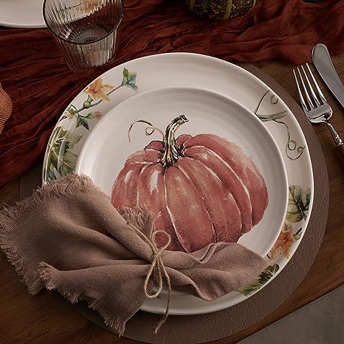 Bico Pumpkin Feast Salad Plates Set of 4, 8.75 Inch Ceramic Dessert Plates for Salad, Appetizer, Side Dishes, Microwave and Dishwasher Safe, Gift for Housewarming and Thanksgiving - Image 6