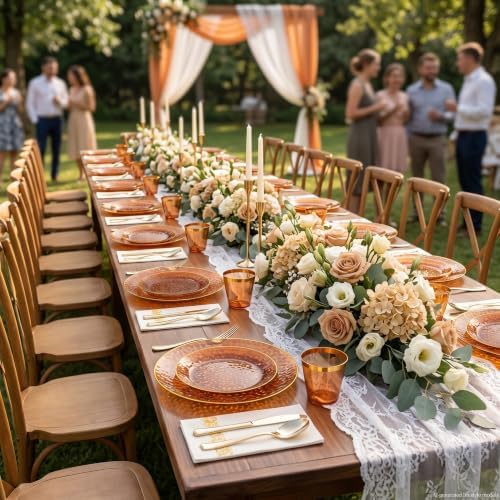 DaYammi 350PCS Amber Plastic Dinnerware Set for 50 Guests - Image 6