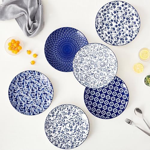 vancasso 10.25" Blue Dinner Plates Set of 6, Porcelain Vintage - Image 6