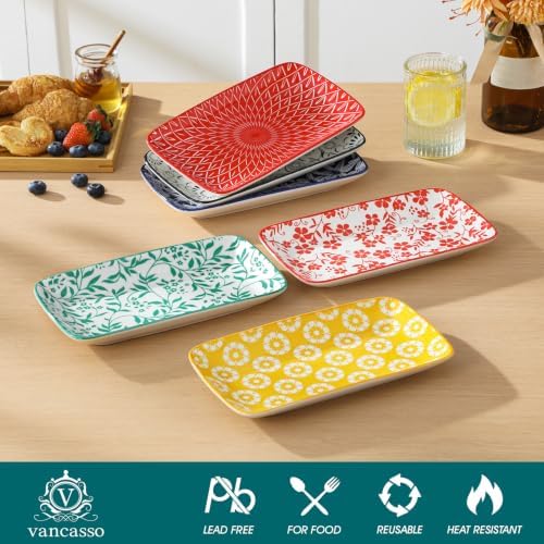vancasso Selene Rectangular Dinner Plates 9.5"x5.6"Inch, Ceramic - Image 4