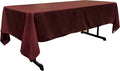 LA Linen Polyester Poplin Washable Rectangular Tablecloth, Stain and Wrinkle Resistant Table Cover 60x120, Fabric Table Cloth for Dinning, Kitchen, Party, Holiday 60 by 120-Inch, Burgundy