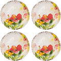 UP UPware Tropical Hibiscus Melamine Round Dessert Plates, Small Serving Plates, for Appetizer, Snacks, and Side Dishes, Multicolor, 6 Inch, Set of 4 by UPware