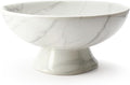 Accessoryway White Marble Texture Pedestal Decorative Bowl - Minimalist Decorative Fruit Bowl for Kitchen Counter, Entryway,Multi-Purpose Centerpiece bowl for Bread, Snacks, Candy-8"