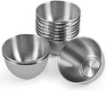 10 Pack 3.3inch Stainless Steel Sauce Dishes Mini Individual Saucers Bowl Round Seasoning Dishes Sushi Dipping Bowl Appetizer Plates, Sliver