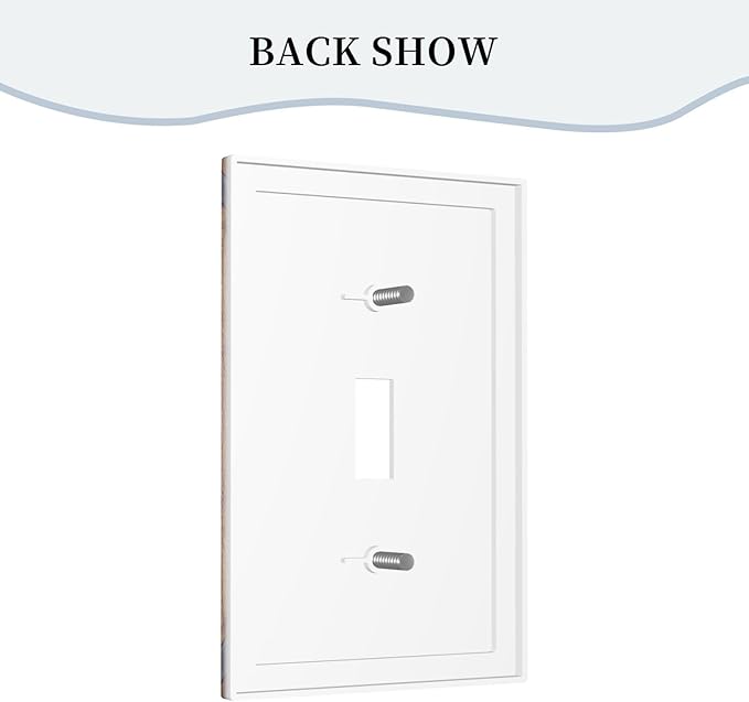 Decorative Light Switch Cover Rustic Farmhouse Barn Door Vintage Wood 1 Gang Wall Plate Cover Single Toggle Outlet Covers Switchplate Electrical Faceplate for Bathroom Cabin Decor（2 Pack）