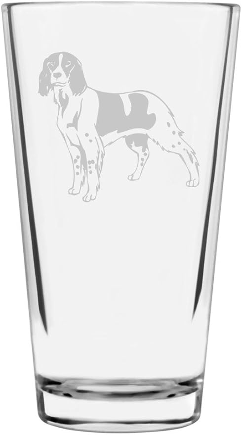 French Spaniel Custom Personalized Dog Themed Etched All Purpose 16oz Pint Glass