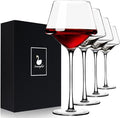 Red Wine Glasses Set of 4, 15oz Elegant Long Stem Wine Glasses in Gift Box, Premium Glassware for Wedding, Anniversary, Birthday Gifts