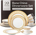 Joseph Sedgh Collection Golden Greek Key Bone China Dinnerware Set, 20-Piece by JosephSedghCollection