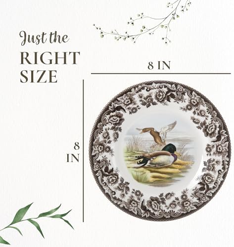 Spode Woodland Mallard Wildlife 8" Salad Plate - Fine Earthenware, Dishwasher & Microwave Safe, Made in England - Seasonal Dinnerware for Holiday, Rustic, & Countryside Table Settings - Image 7