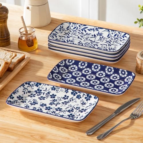 vancasso Selene Rectangular Dinner Plates 9.5"x5.6"Inch, Ceramic - Image 6