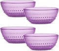 Purple Glass Bowl Set of 4 Hobnail Glass Bowls 20 oz by Yungala