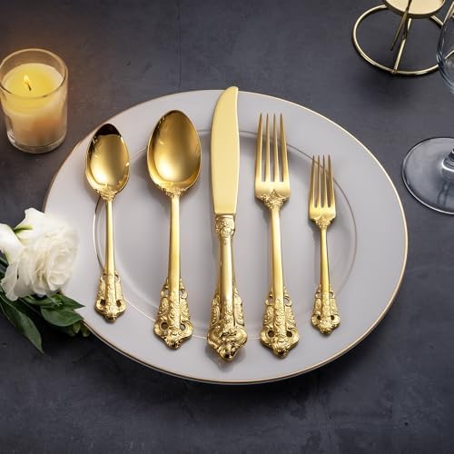 KEAWELL Luxury 4-Piece 18/10 Stainless Steel Dinner Fork Set (Gold) - Image 6